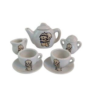 Vintage‎ Pudgie Miniature Toy China Tea Set Japan 1981Child Doll House Complete